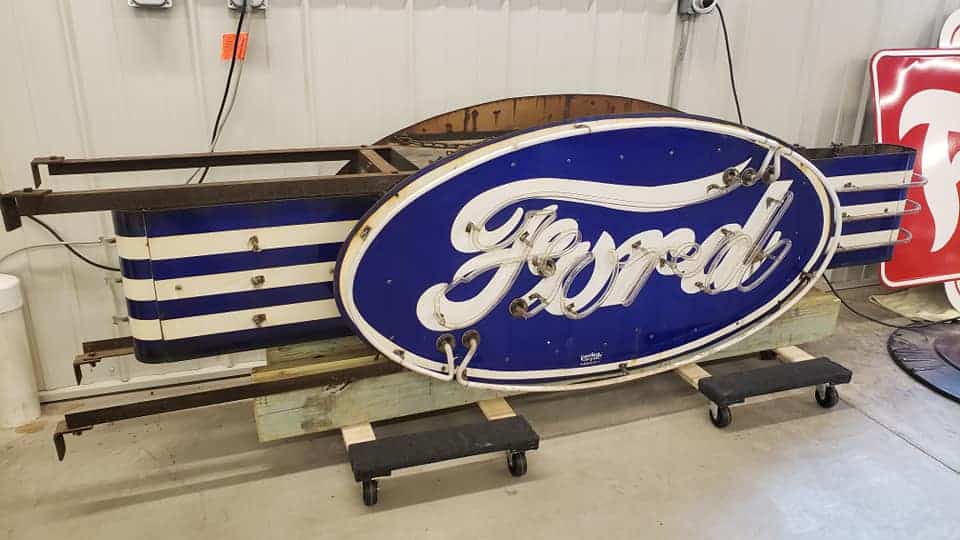 3 1930's Ford Dealership Neon Sign